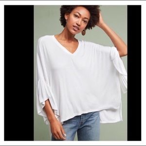 NWOT Anthropologie Fluttered V-neck Tunic